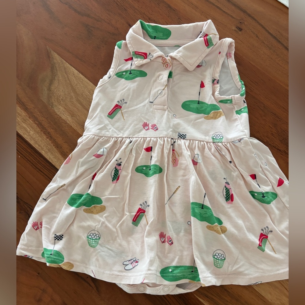 Angel Dear collared golf print dress